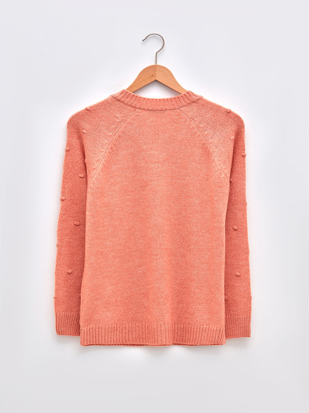 Mercan V Yaka Desenli Uzun Kollu Kadın Triko Kazak-7