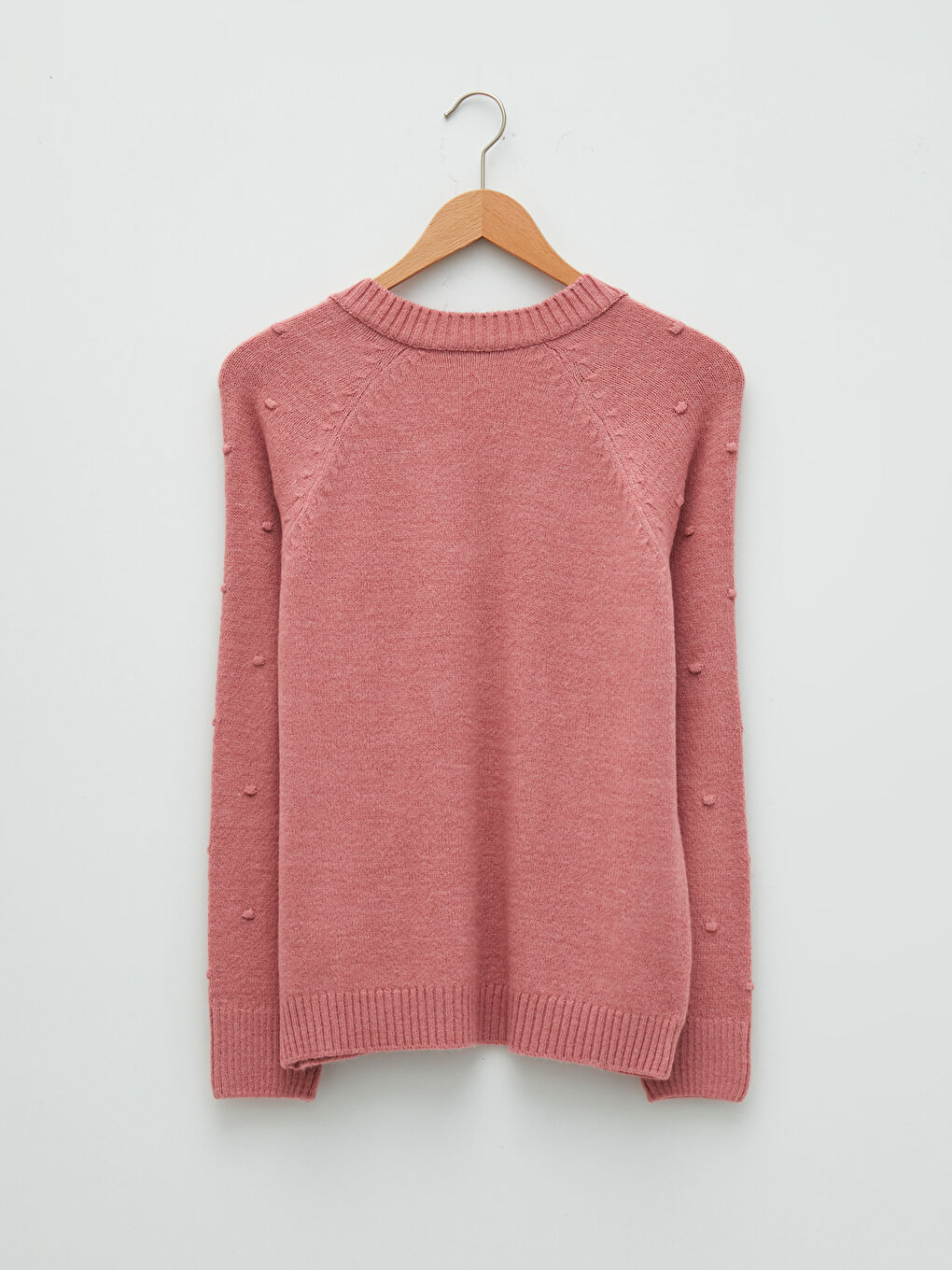 Әйелдерге арналған өрнекті v жағалы ұзын жең трикотаж жемпір-6