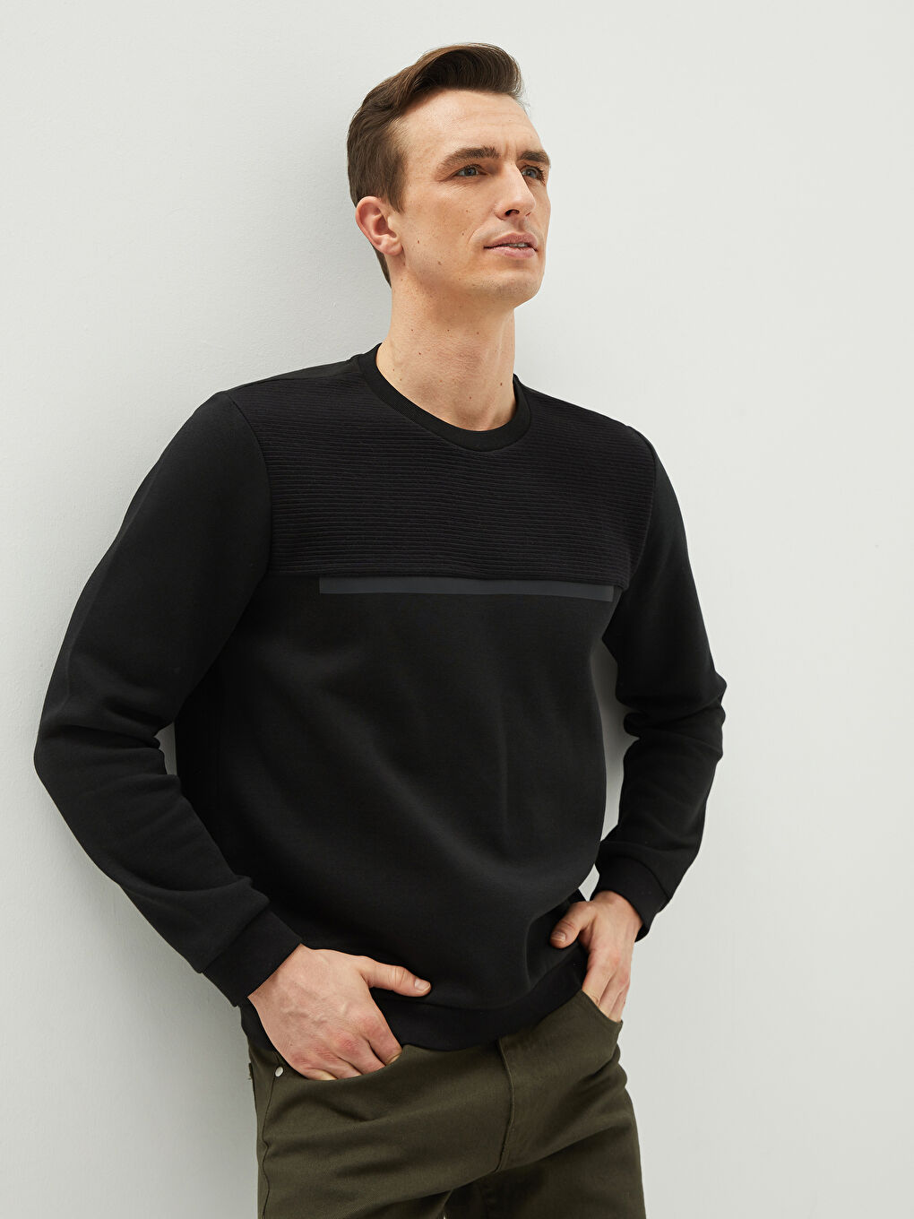 LCW Vision Rundhalsausschnitt Langarm Herren-Sweatshirt -W1BG70Z8-CVL