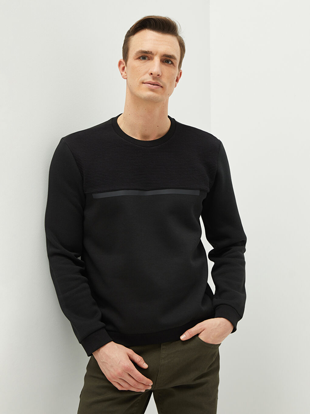 LCW Vision Rundhalsausschnitt Langarm Herren-Sweatshirt -W1BG70Z8-CVL