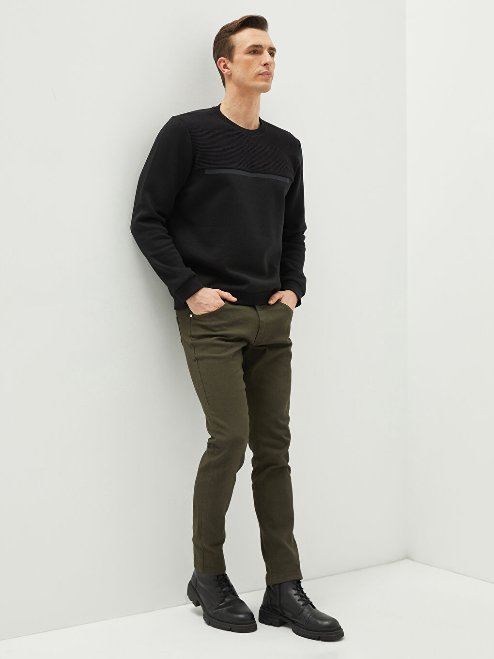 LCW Vision Rundhalsausschnitt Langarm Herren-Sweatshirt -W1BG70Z8-CVL