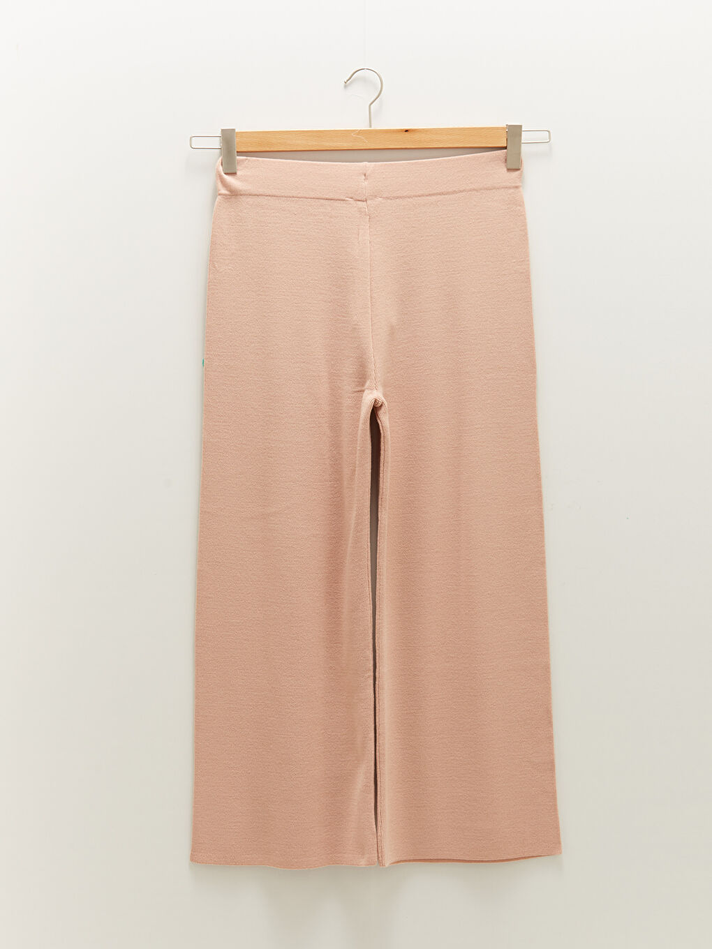 Pantalon en Tricot à Taille Élastique, Coupe Svelte, Jambe Large pour Femmes-6