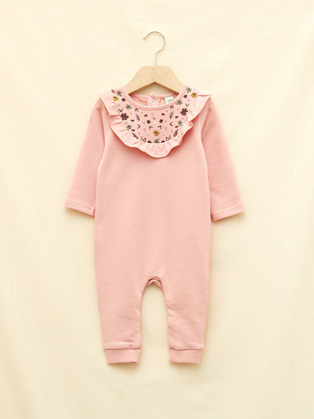 Combinaison Bébé Fille Imprimée à Manches Longues avec Col Rond