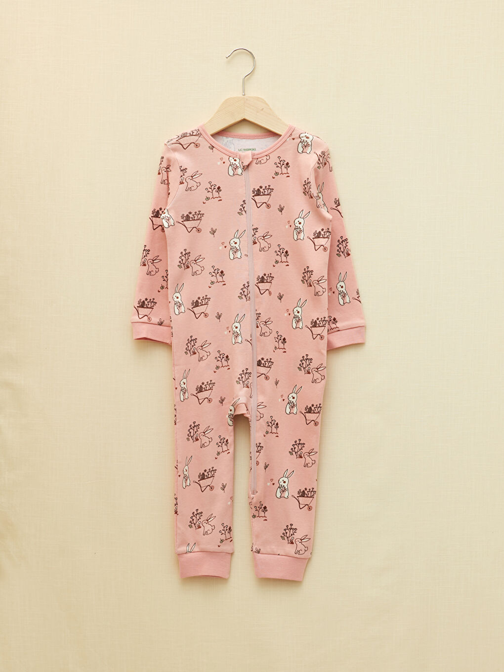 Crew Neck Long Sleeve Printed Baby Girl Jumpsuit, Pack of 2-2