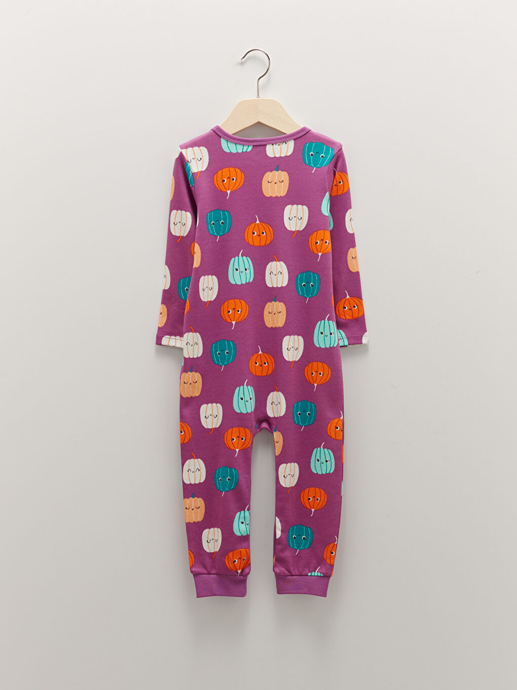 LCW baby Bibaby Crew Neck Long Sleeve Printed Cotton Baby Girl Jumpsuit -W1BH18Z1-LTM