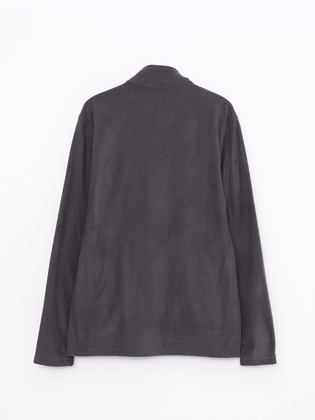 Gri Standart Kalıp Dik Yaka Polar Erkek Spor Hırka-6