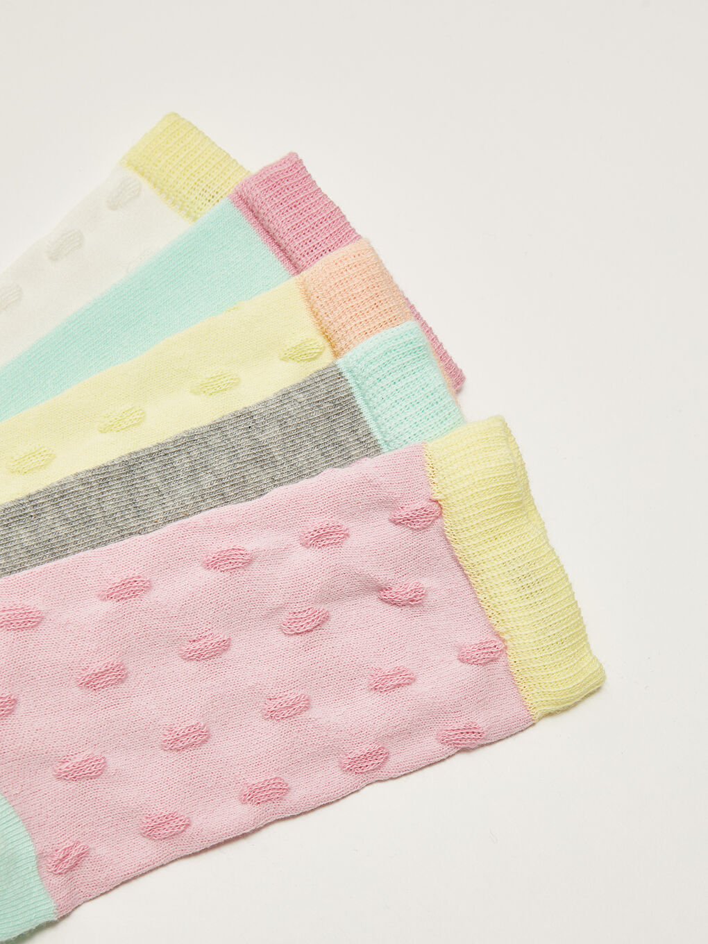 Self Patterned Girls' Ankle Socks 5 Pack-2