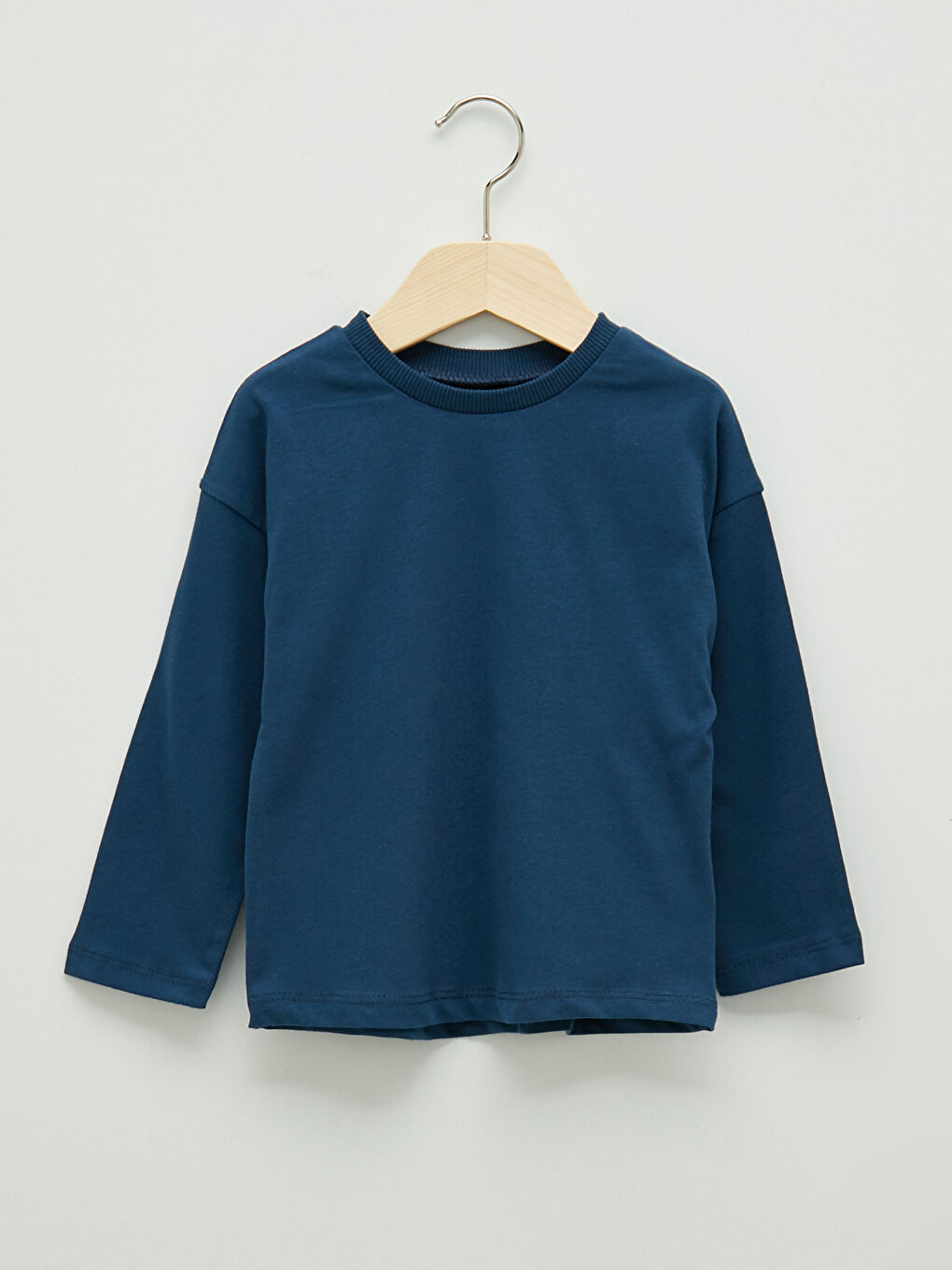 Turuncu Bisiklet Yaka Uzun Kollu Basic Pamuklu Erkek Bebek Tişört 2'li-1