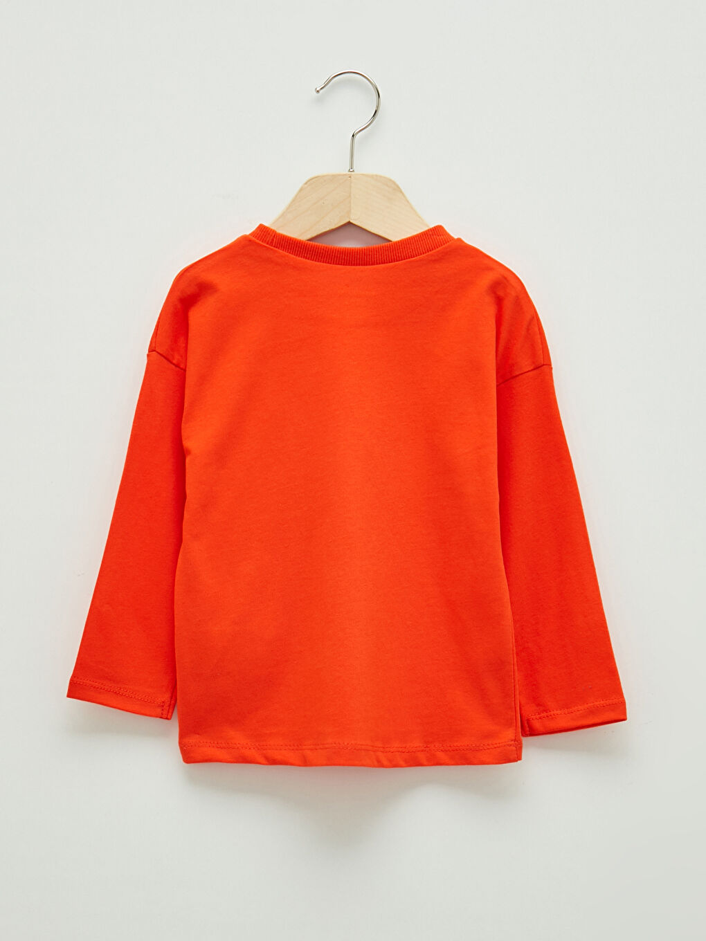 Turuncu Bisiklet Yaka Uzun Kollu Basic Pamuklu Erkek Bebek Tişört 2'li-4