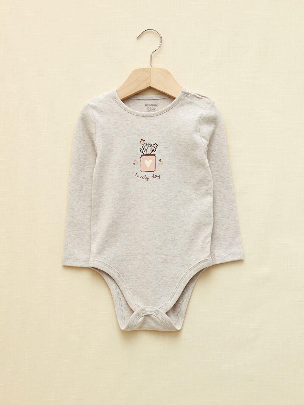 Crew Neck Long Sleeve Printed Baby Girl Bodysuit with Snap Crotch 2-Pack-1