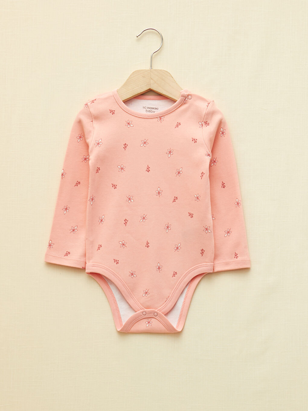 Crew Neck Long Sleeve Printed Baby Girl Bodysuit with Snap Crotch 2-Pack-2