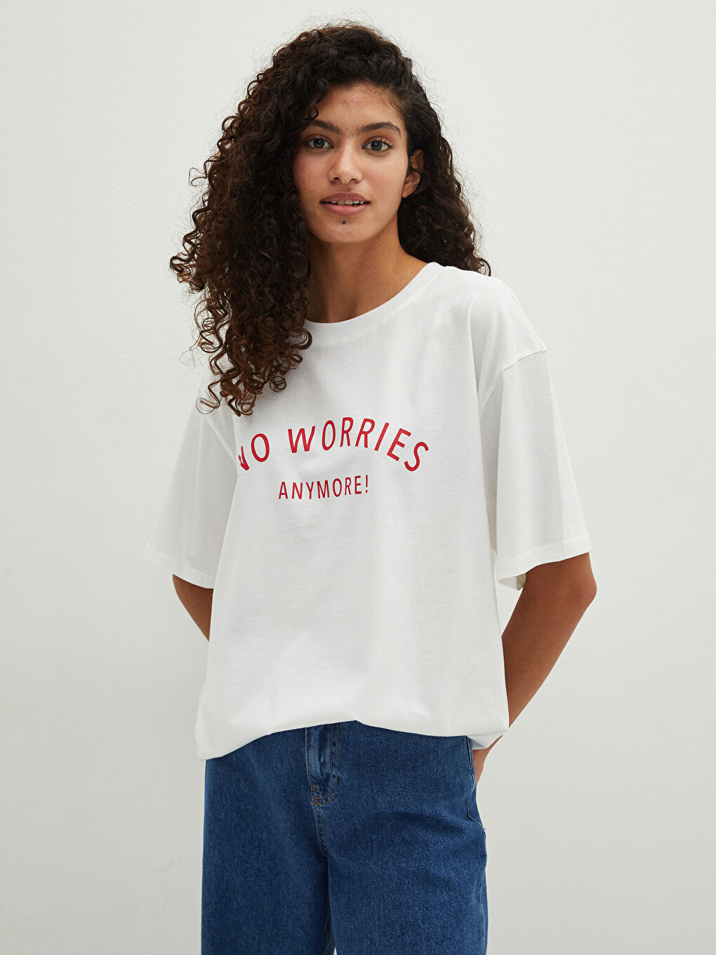 Rundhalsausschnitt Kurzarm Baumwolle T-Shirt für Damen-7