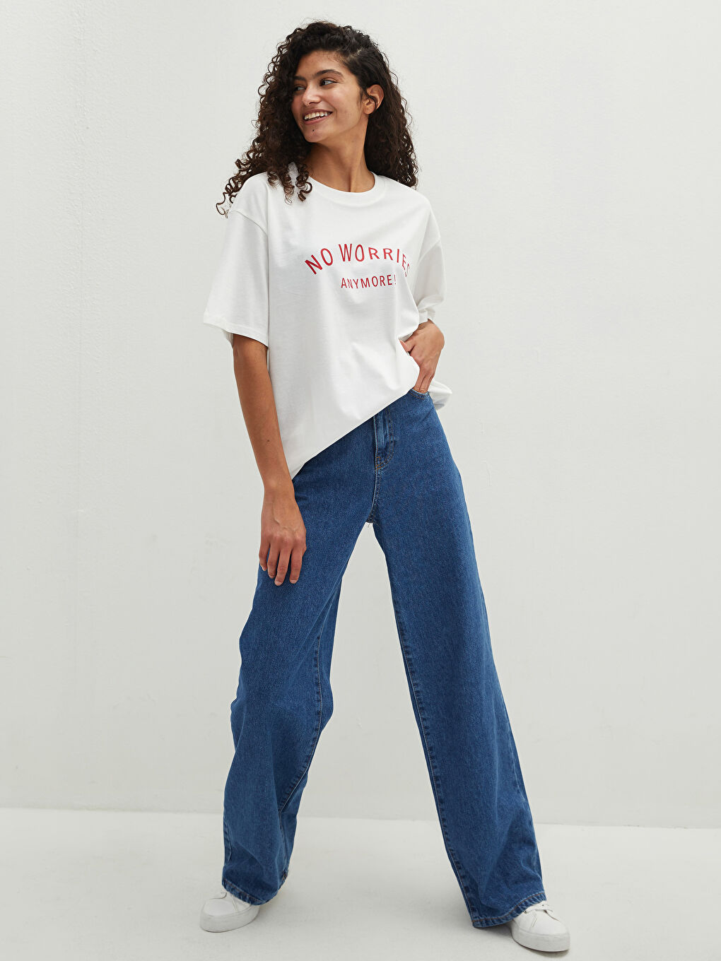 Rundhalsausschnitt Kurzarm Baumwolle T-Shirt für Damen-8