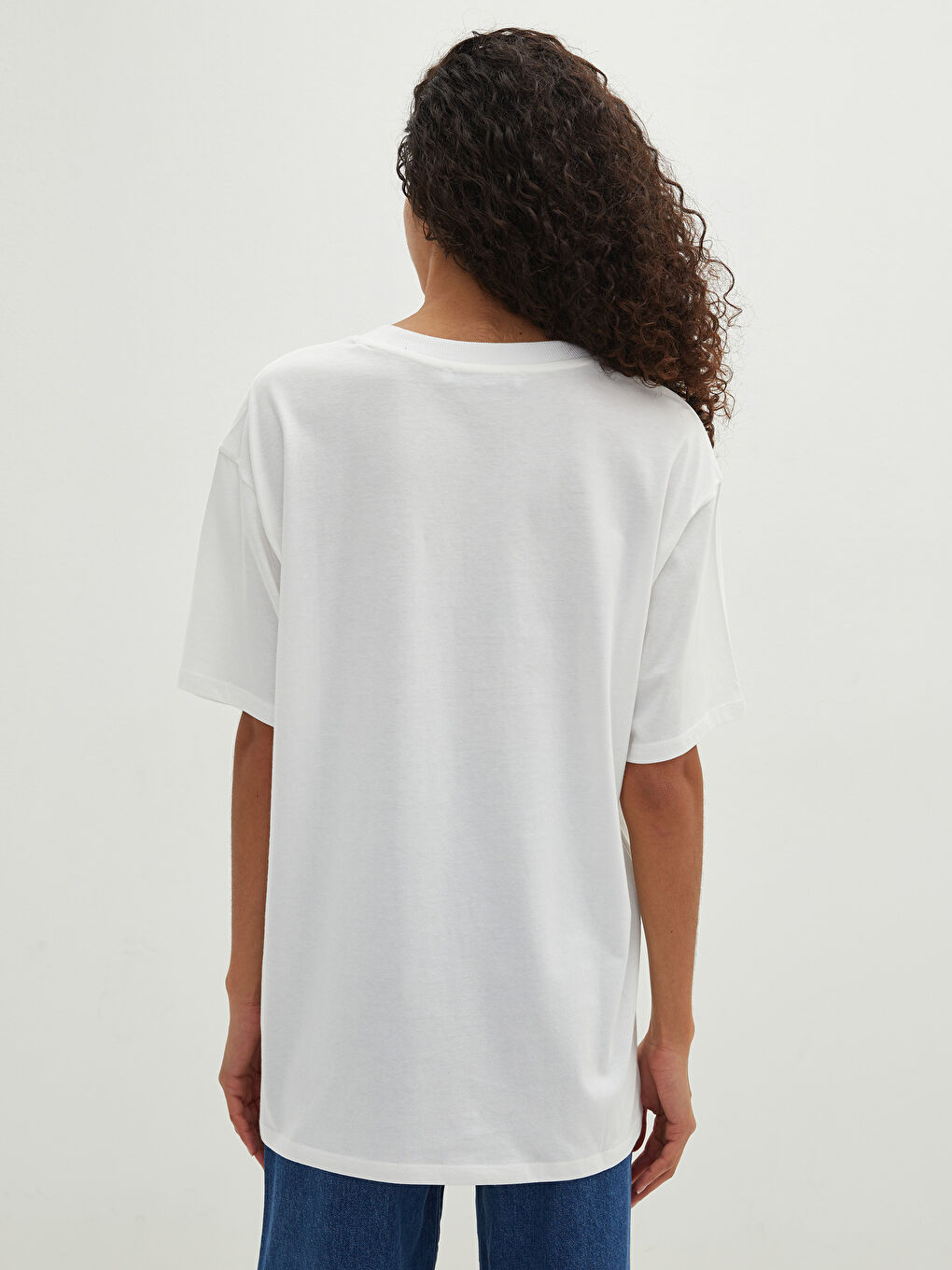 Rundhalsausschnitt Kurzarm Baumwolle T-Shirt für Damen-9