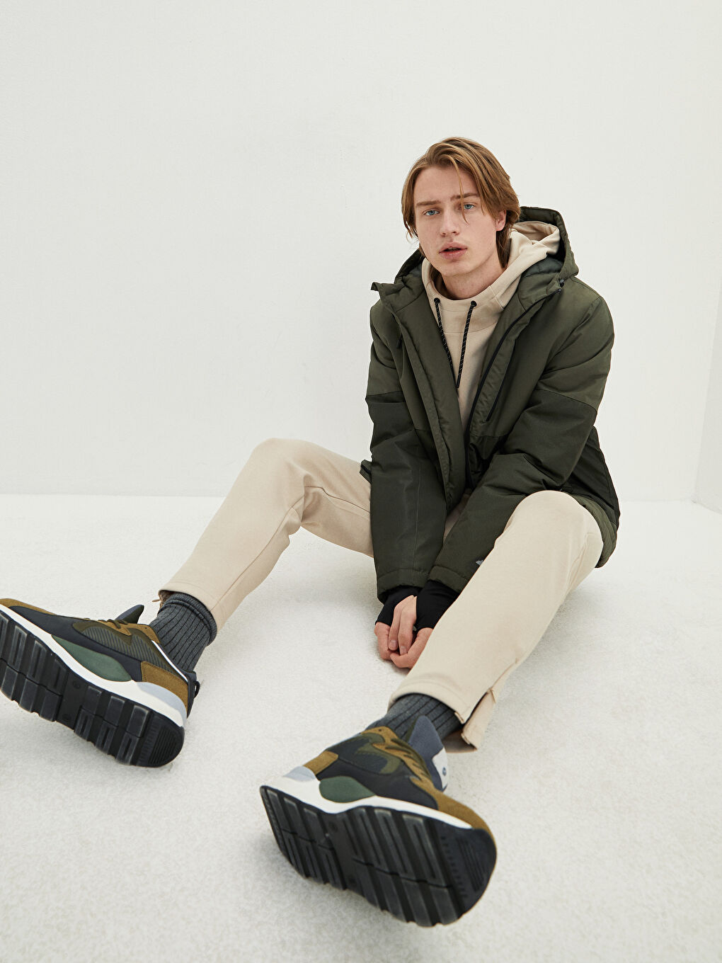 Palton pentru Bărbați cu Glugă Croială Standard-2