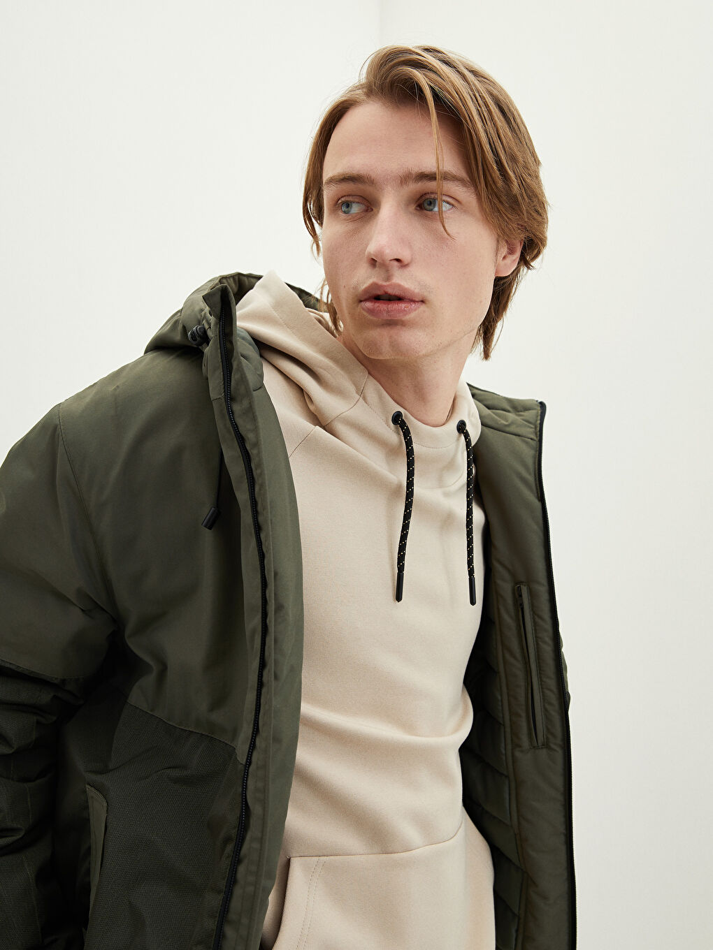 Palton pentru Bărbați cu Glugă Croială Standard-3