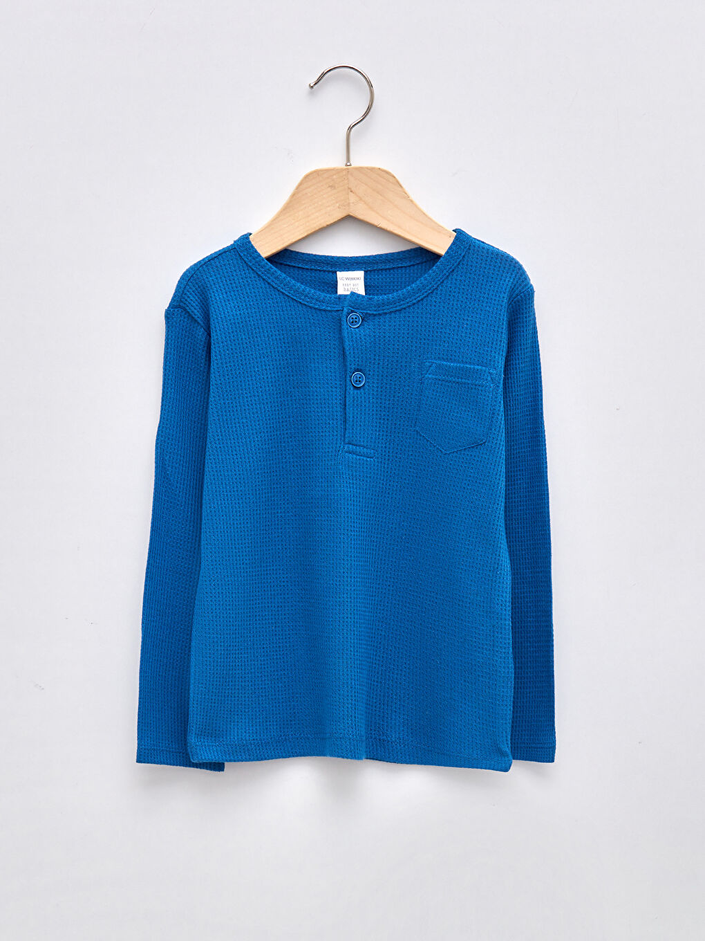 تيشيرت أساسي كم طويل بياقة دائرية للأولاد الرضع