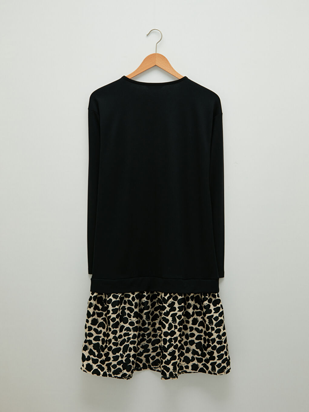 LCWAIKIKI Classic Crew Neck Leopard Pattern Long Sleeve Women's Dress -W1BI69Z8-LQJ