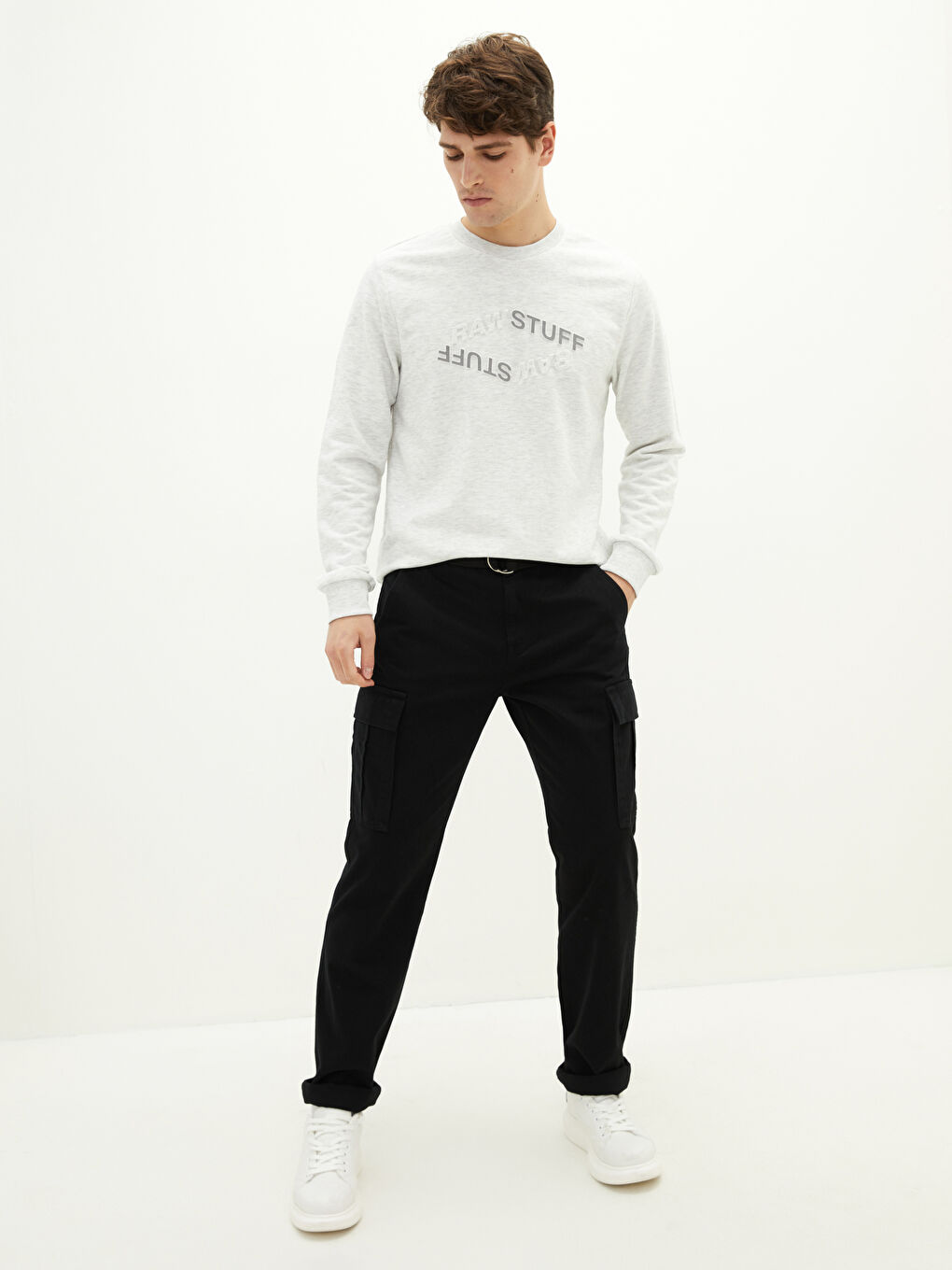 Hose für Herren mit Gürtel in Standard Passform-3