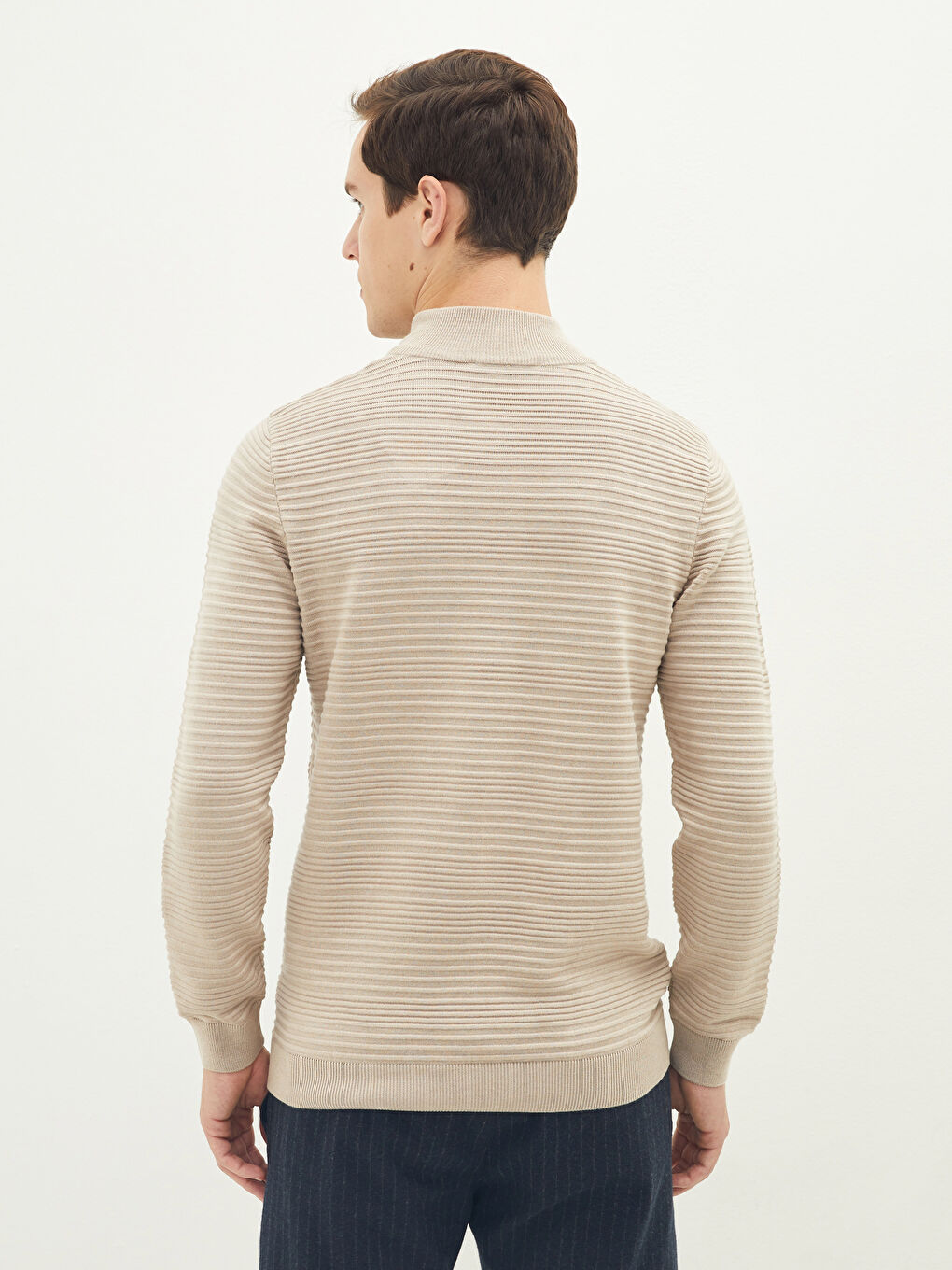 LCW Vision Stehkragen Langarm Gemusterter Herren Strickpullover -W1BJ12Z8-L8T