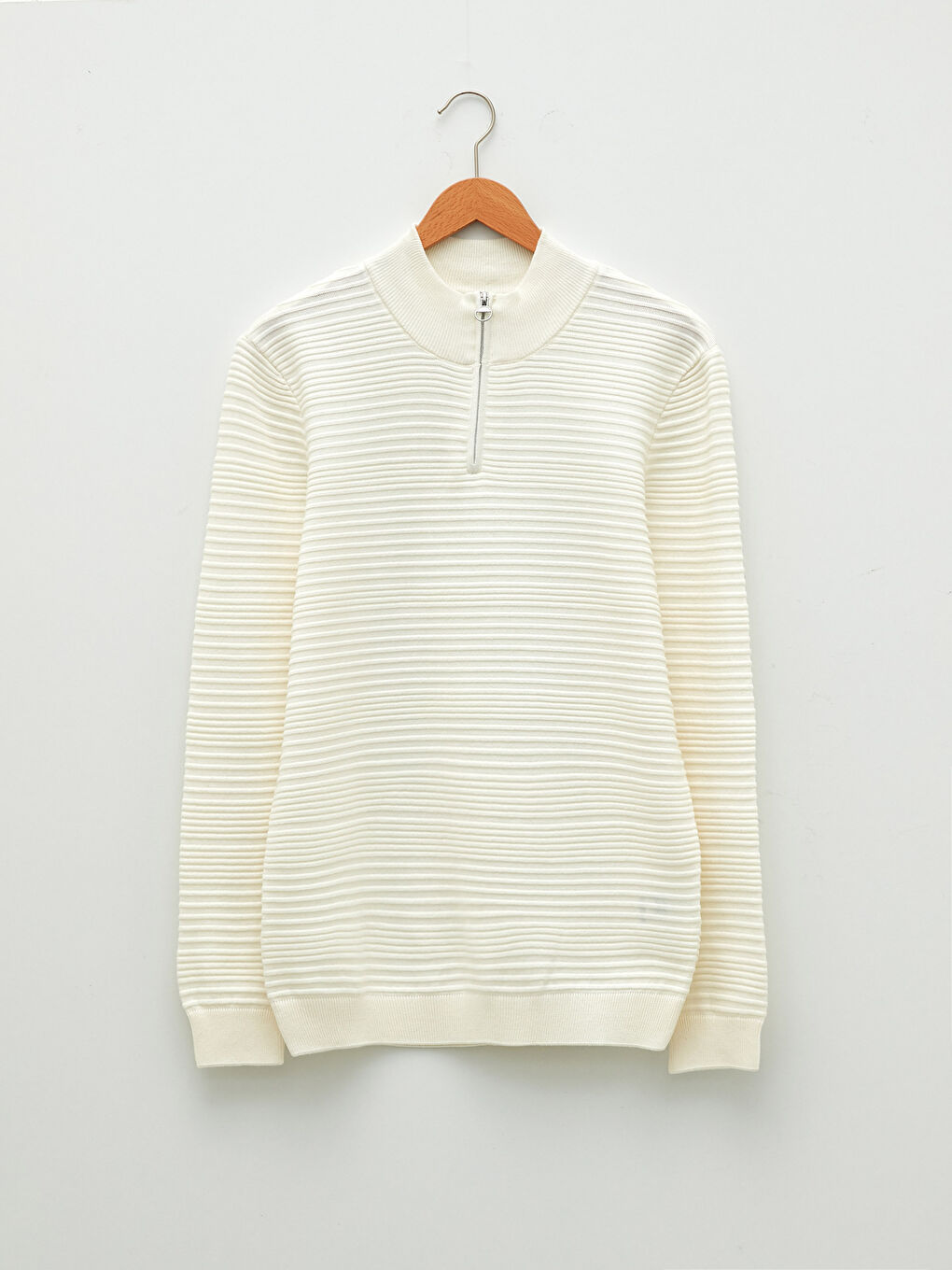 Stand Up Collar Long Sleeve Patterned Men's Knitwear Sweater-5