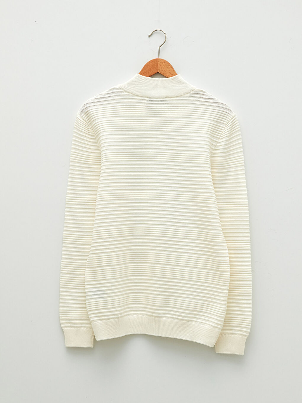 Stand Up Collar Long Sleeve Patterned Men's Knitwear Sweater-6