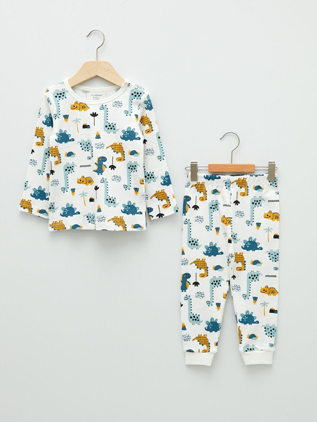 Ensemble de pyjama bébé garçon en coton imprimé à manches longues et col rond