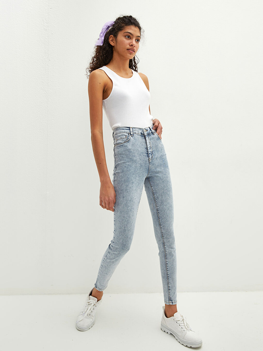 İndigo Yüksek Bel Jüpiter Süper Skinny Fit Kadın Jean Pantolon-1