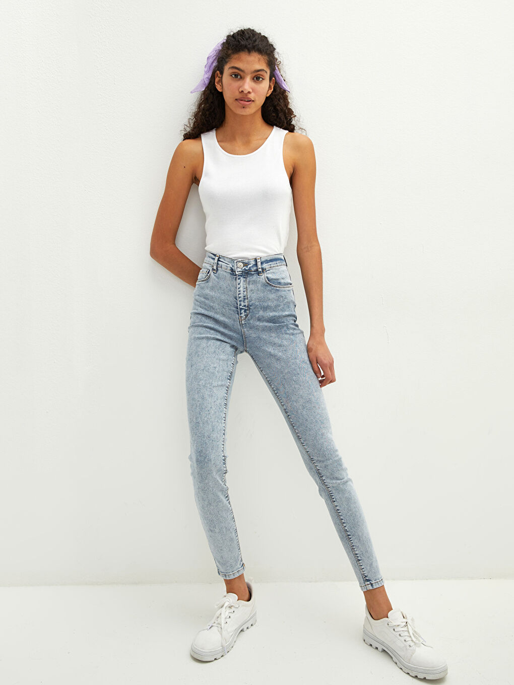 İndigo Yüksek Bel Jüpiter Süper Skinny Fit Kadın Jean Pantolon-4