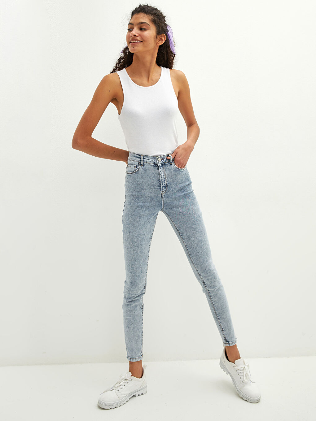 İndigo Yüksek Bel Jüpiter Süper Skinny Fit Kadın Jean Pantolon
