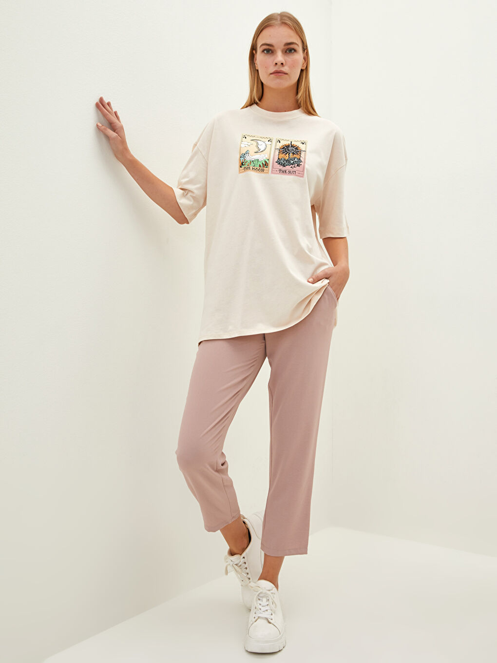 Elastic Waist Wide Fit Straight Pocket Detailed Women Palazzo Trousers -W1BJ48Z8-QLW