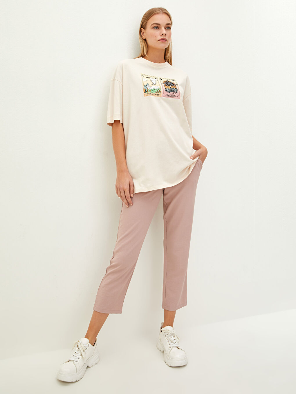 Elastic Waist Wide Fit Straight Pocket Detailed Women Palazzo Trousers -W1BJ48Z8-QLW