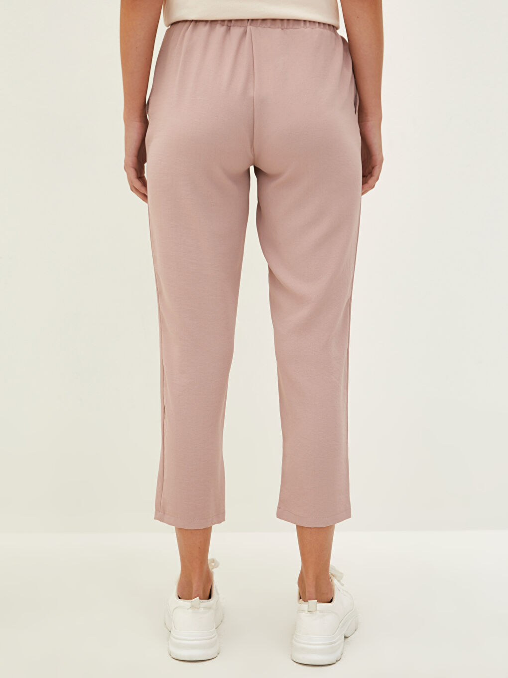 Elastic Waist Wide Fit Straight Pocket Detailed Women Palazzo Trousers -W1BJ48Z8-QLW