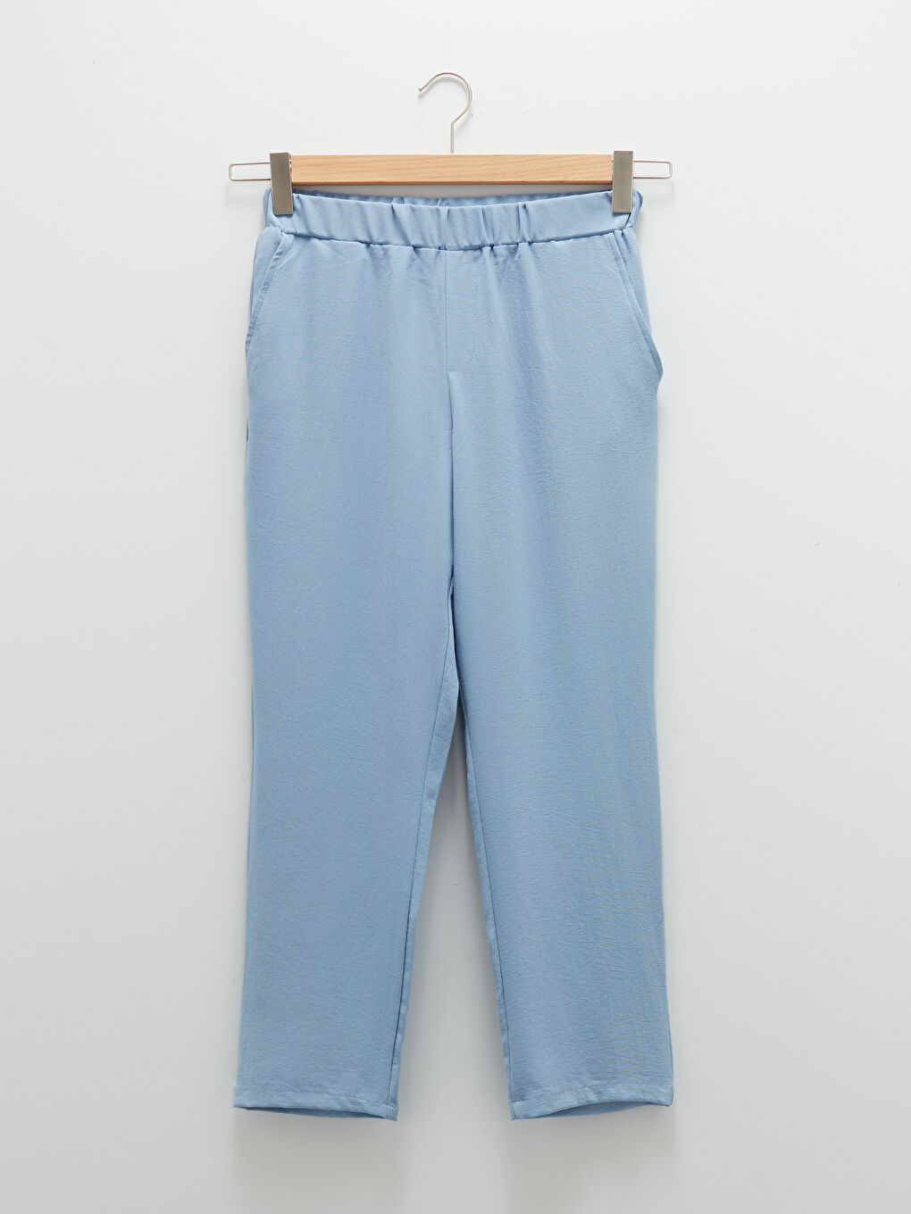 بنطلون بالازو نسائي بخصر مطاطي واسع بقصة مستقيمة وتفاصيل جيوب-3