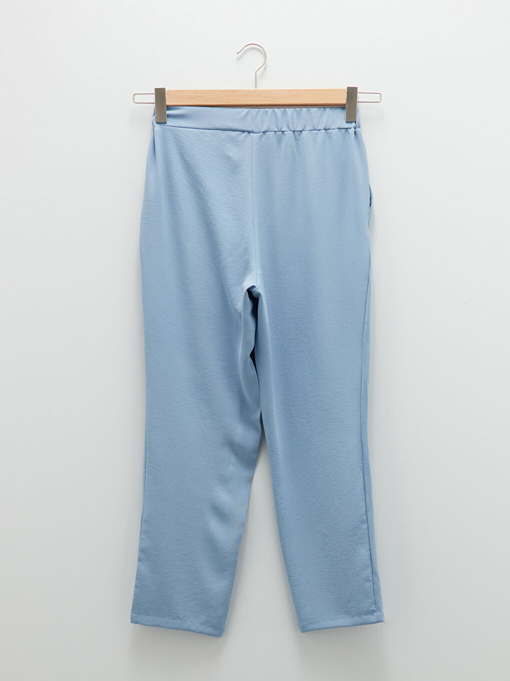 بنطلون بالازو نسائي بخصر مطاطي واسع بقصة مستقيمة وتفاصيل جيوب-4