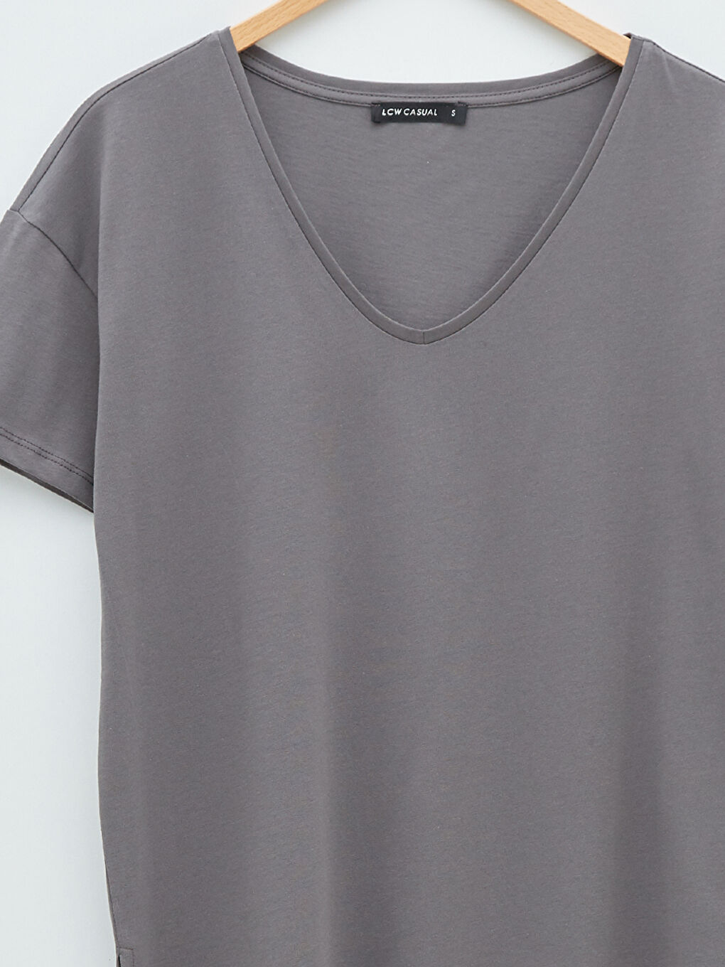 Women's V-Neck Short Sleeve Cotton T-Shirt-2