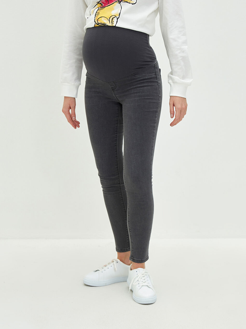 LCWAIKIKI Maternity Gri Rodeo Karın Panelli Mercury Skinny Fit Cep Detaylı Hamile Rodeo Jean Pantolon - 3