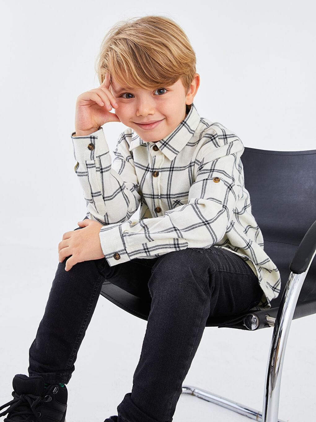 LCW Kids Plaid Long Sleeve Boy Lumberjack Shirt -W1BJ84Z4-LKQ