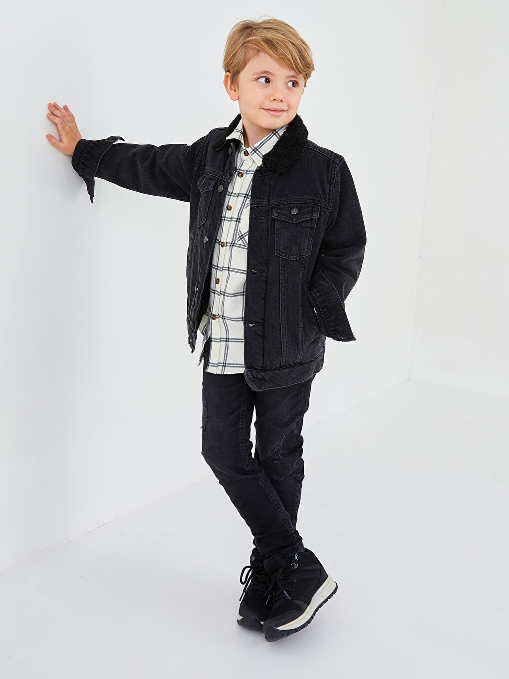 LCW Kids Plaid Long Sleeve Boy Lumberjack Shirt -W1BJ84Z4-LKQ