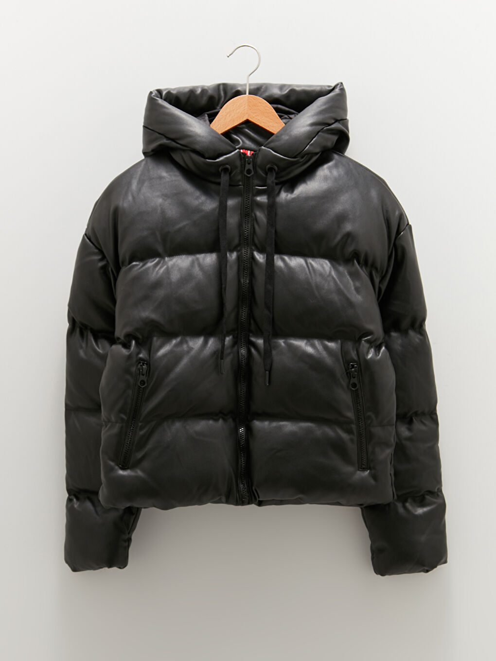 جاكيت منتفخ للسيدات بكابوش سادة بجيوب-9