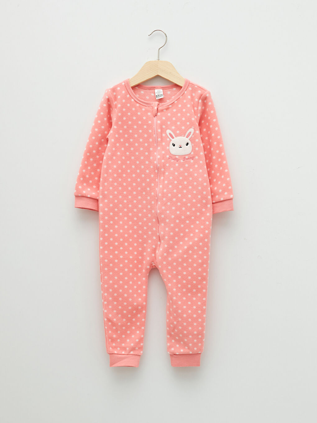 جمبسوت بسحاب برقبة دائرية وكم طويل من الصوف للبنات الرضع