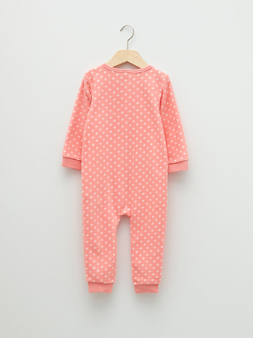 جمبسوت بسحاب برقبة دائرية وكم طويل من الصوف للبنات الرضع-1