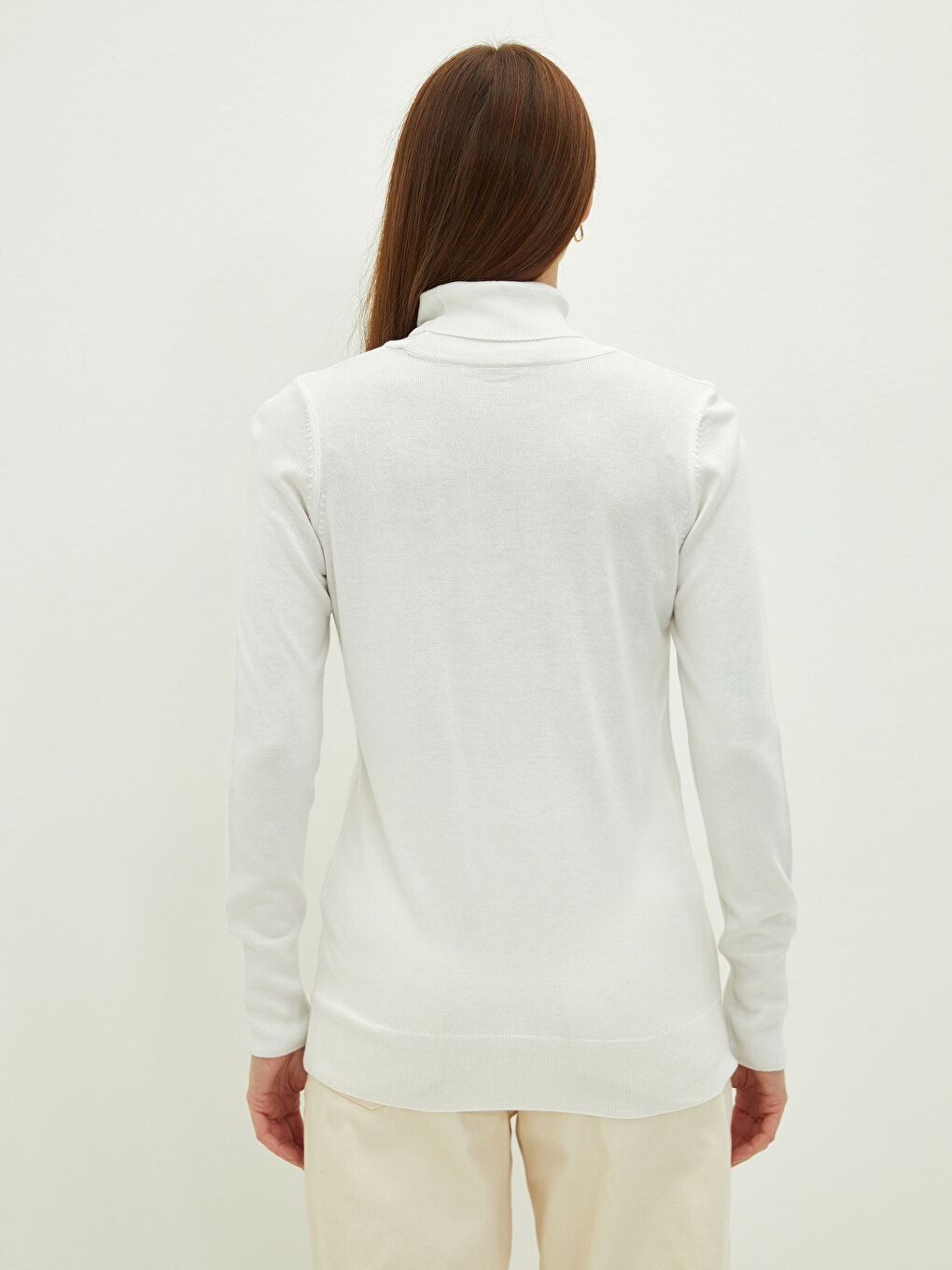 LCWAIKIKI Basic Rollkragen Schlichter Langarm Damen Strickpullover -W1BK05Z8-R9J