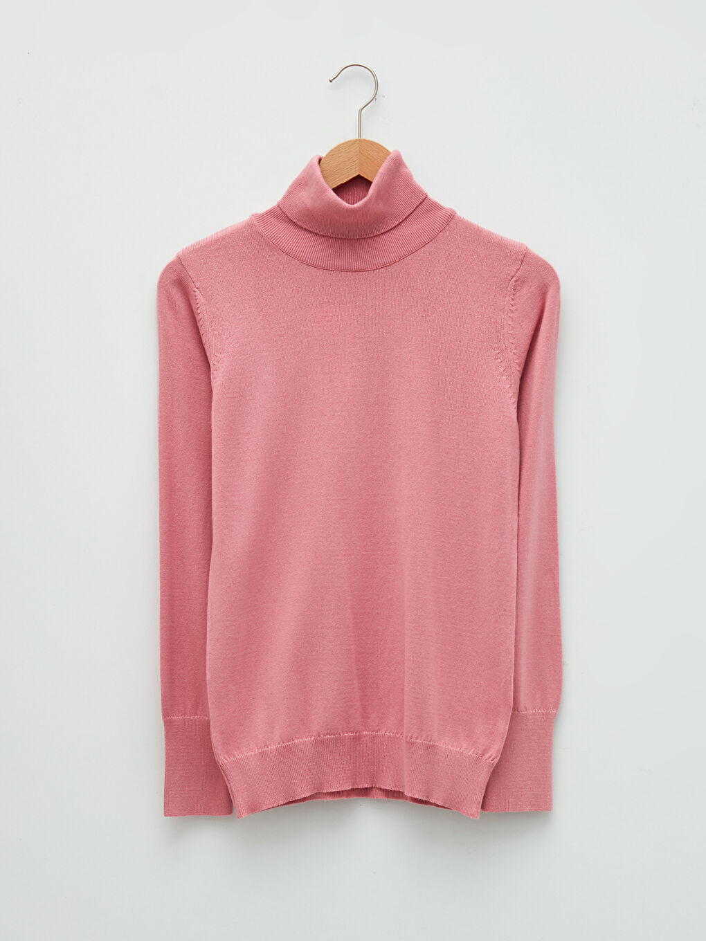Turtleneck Plain Long Sleeve Women's Knitwear Sweater-6
