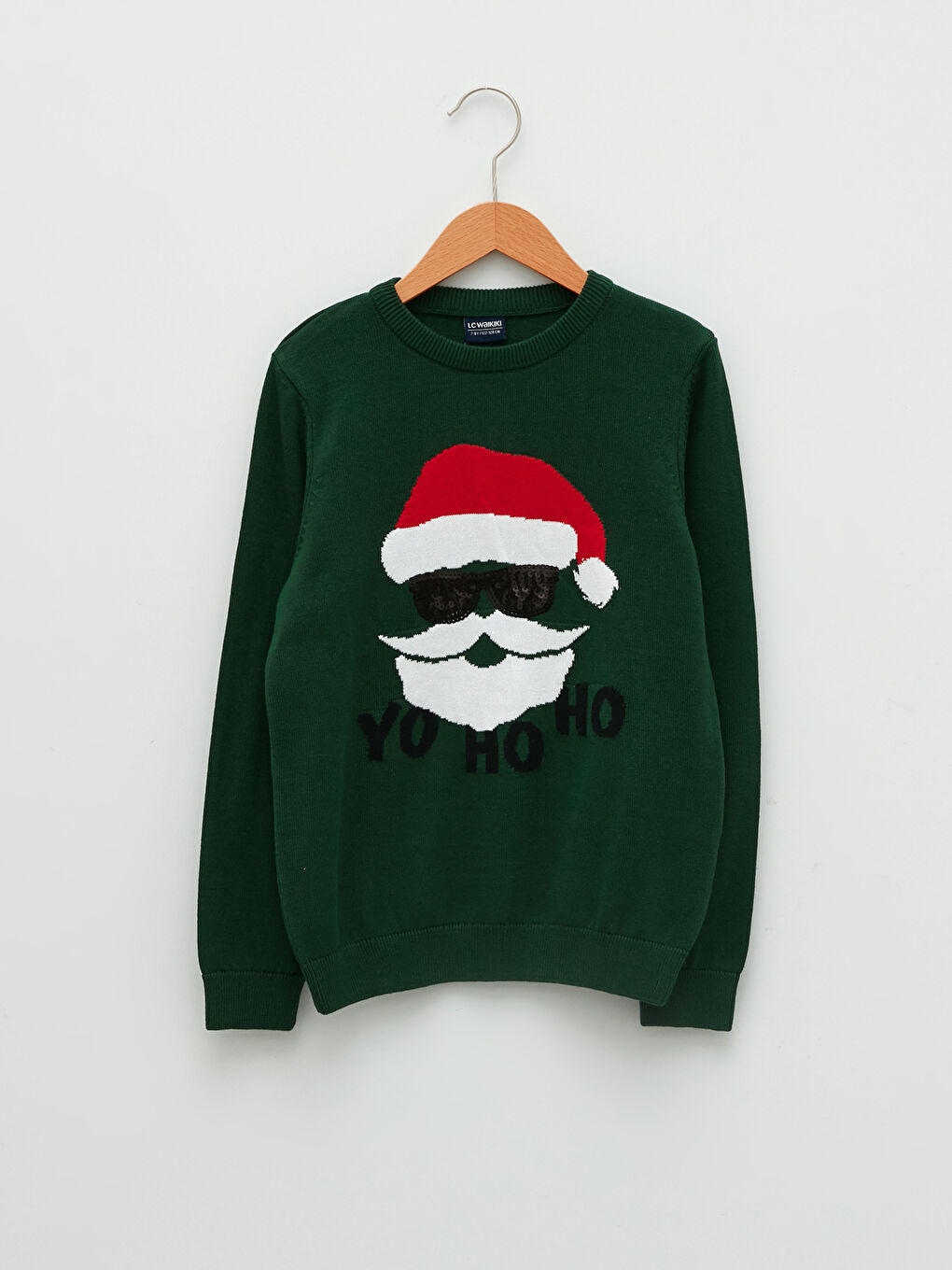 LCW Kids Rundhalsausschnitt Weihnachtsmotiv Langarm Jungen Dünner Strickpullover -W1BK09Z4-HPX