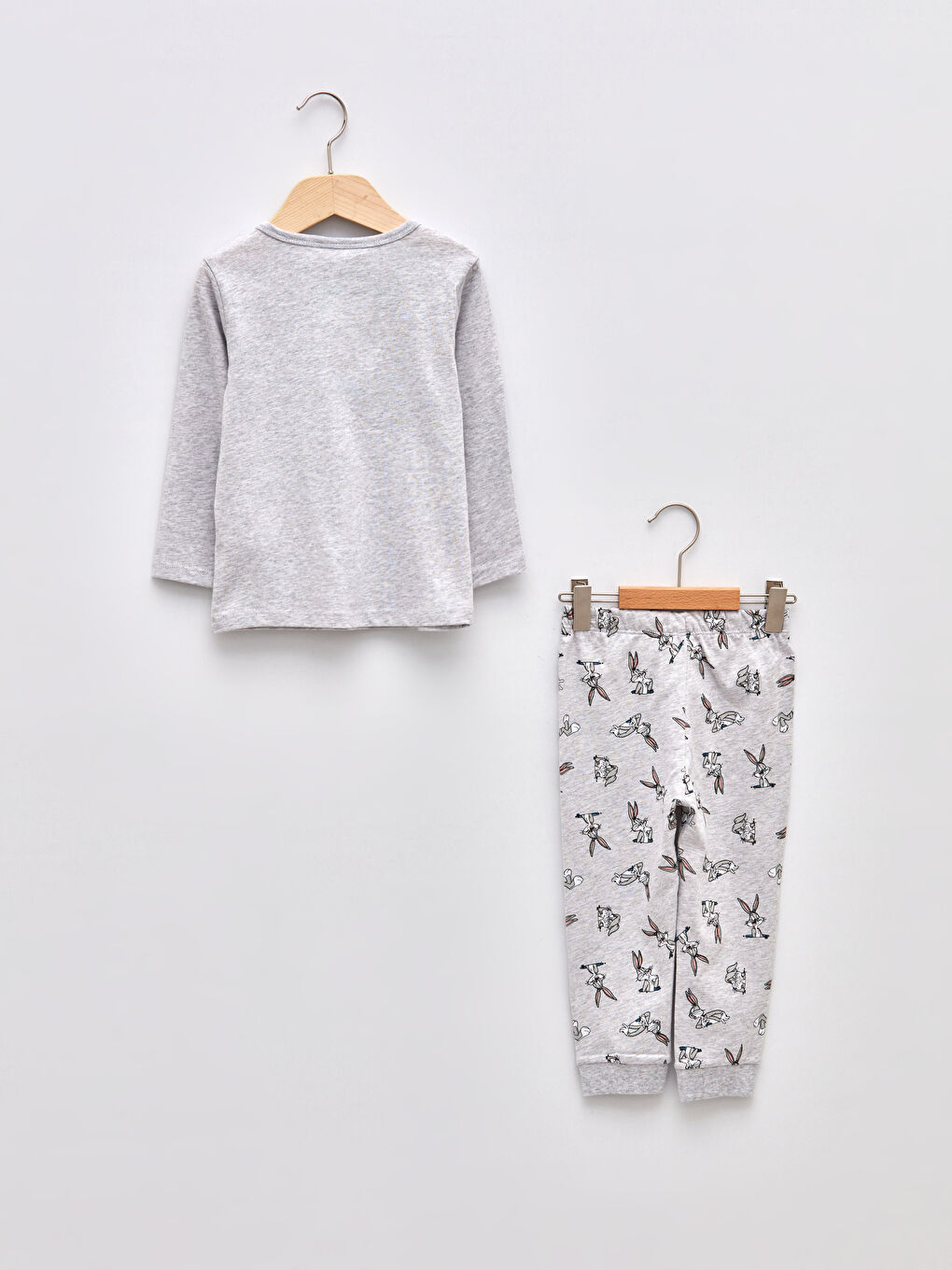 Ensemble de pyjama bébé garçon en coton imprimé Bugs Bunny à manches longues col rond-1