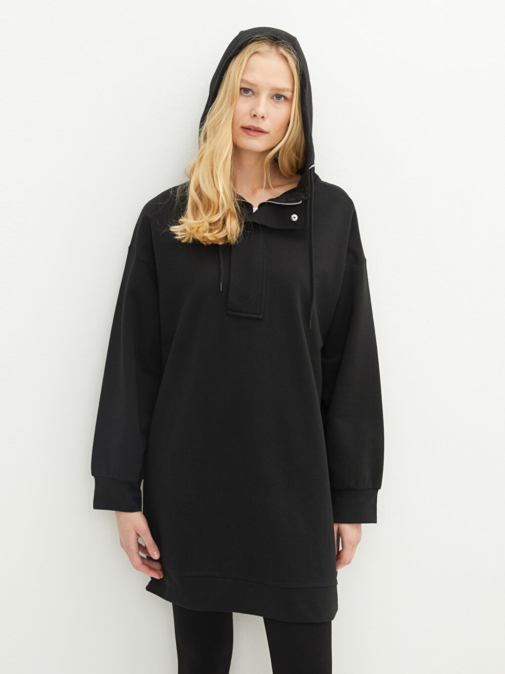 Hooded Regular Long Sleeve Women's Sweatshirt Tunic