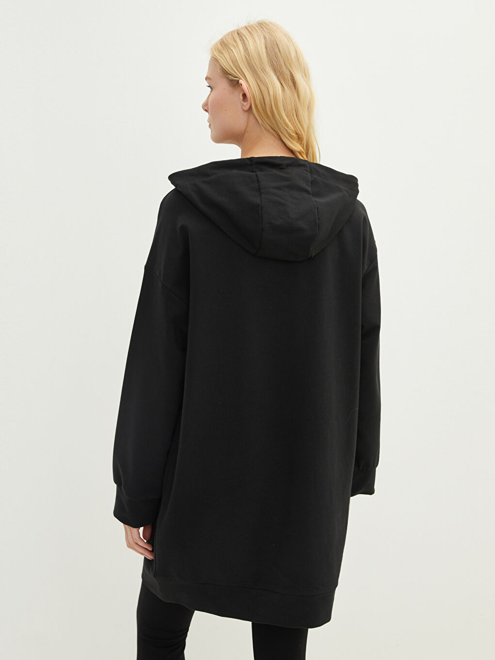 Hooded Regular Long Sleeve Women's Sweatshirt Tunic-4