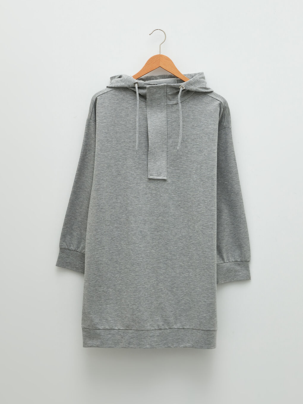Hooded Regular Long Sleeve Women's Sweatshirt Tunic-5