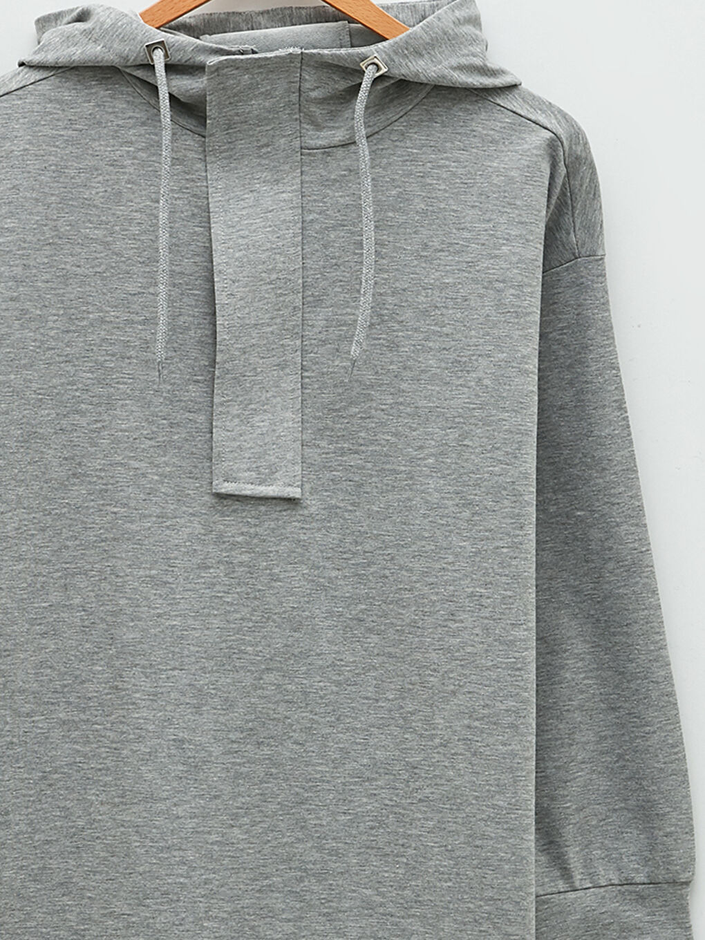 Hooded Regular Long Sleeve Women's Sweatshirt Tunic-7